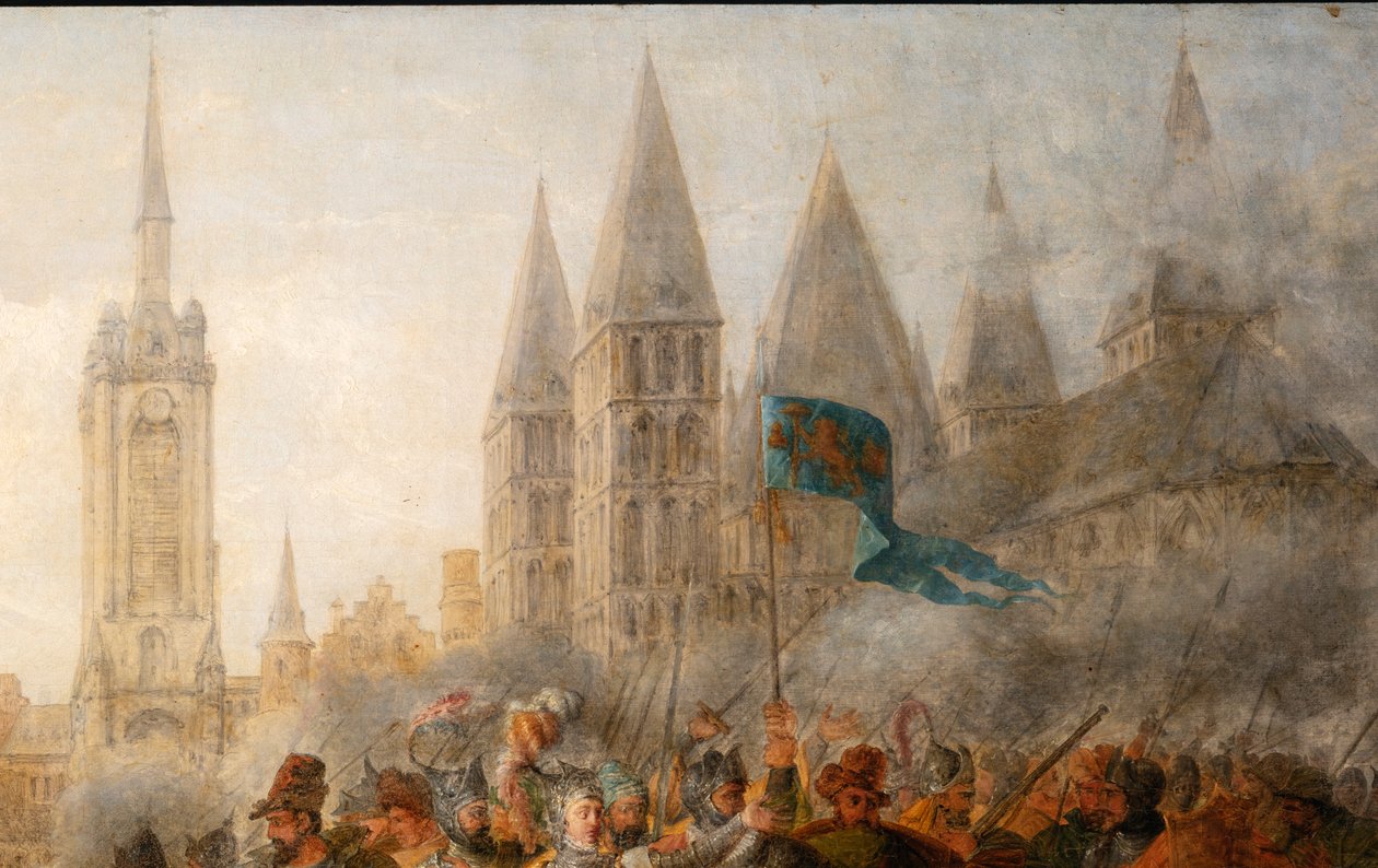 Obrana Tournai princeznou z Epinoy, Philippe-Auguste Hennequin, Museum of Fine Arts of Tournai od Philippe Auguste Hennequin