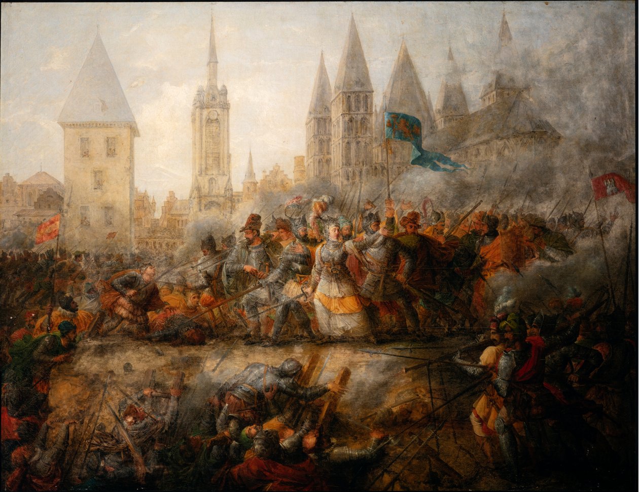 Obrana Tournai princeznou z Epinoy, Philippe-Auguste Hennequin, Museum of Fine Arts of Tournai od Philippe Auguste Hennequin