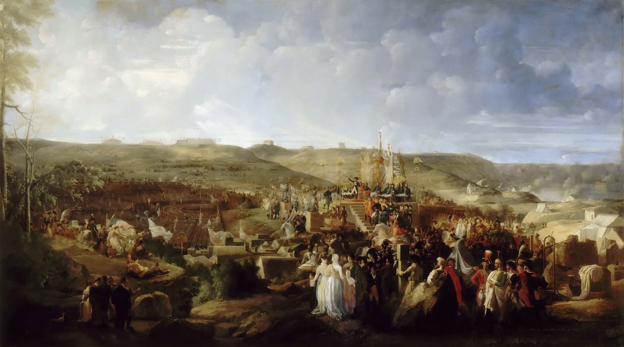 Napoleon rozdává kříže Čestné legie v táboře Boulogne 16. srpna 1804, od Philippe Auguste Hennequin