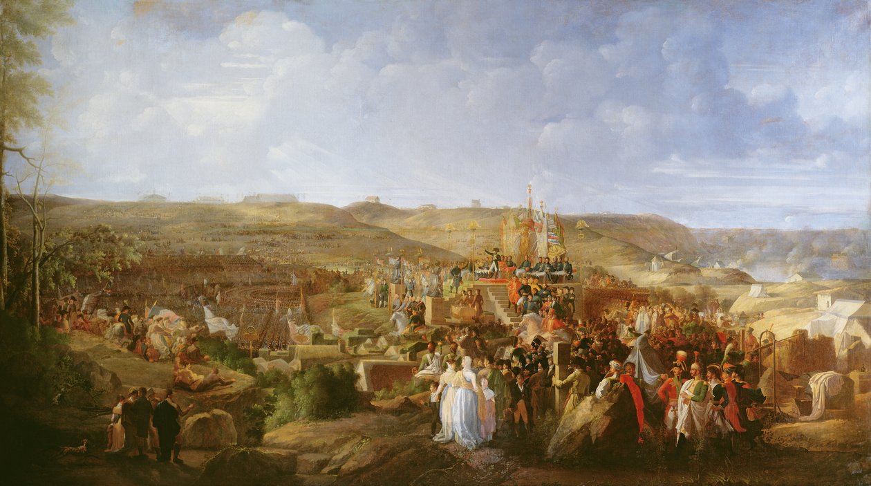 Napoleon v táboře v Boulogne rozdává kříž Čestné legie, 16. srpna 1804, 1806 od Philippe Auguste Hennequin