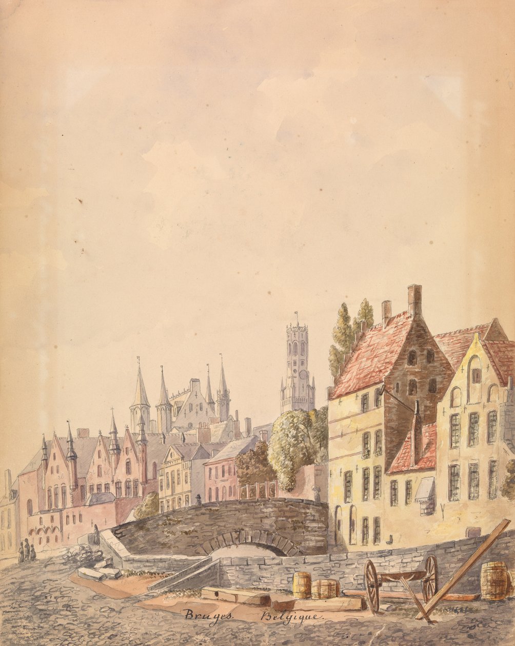 Bruggy (akvarel na papíře) od Philippe Auguste de Peellaert