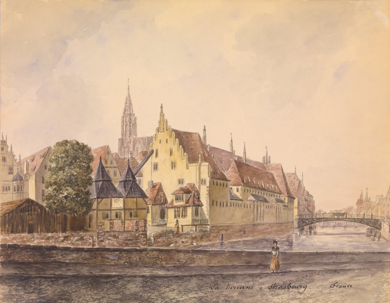 Dunaj ve Štrasburku (akvarel na papíře) od Philippe Auguste de Peellaert