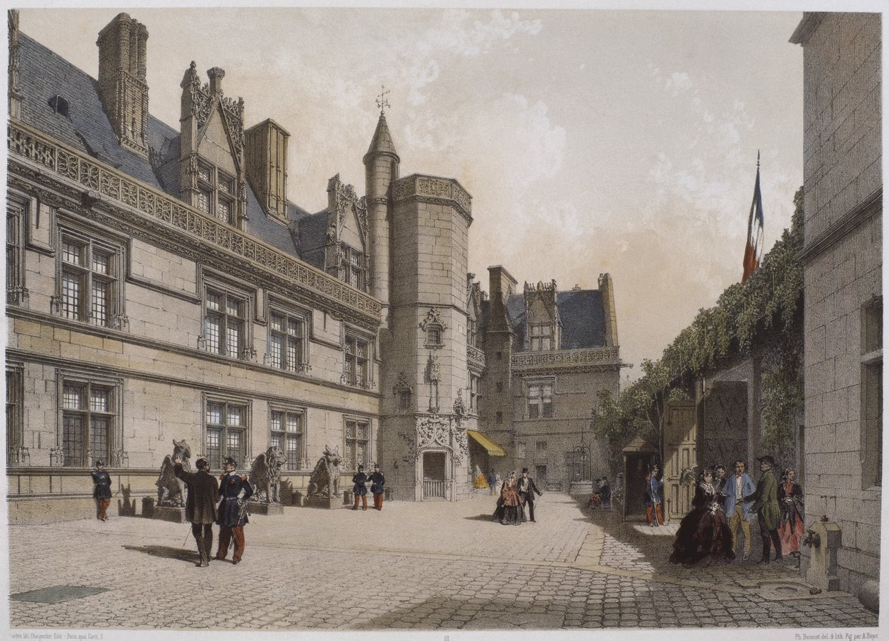 Cluny Hotel and Museum, Paris, ilustrace z „Paříž v její nádheře“, kterou vydal Henri Charpentier, 1861 od Philippe Benoist