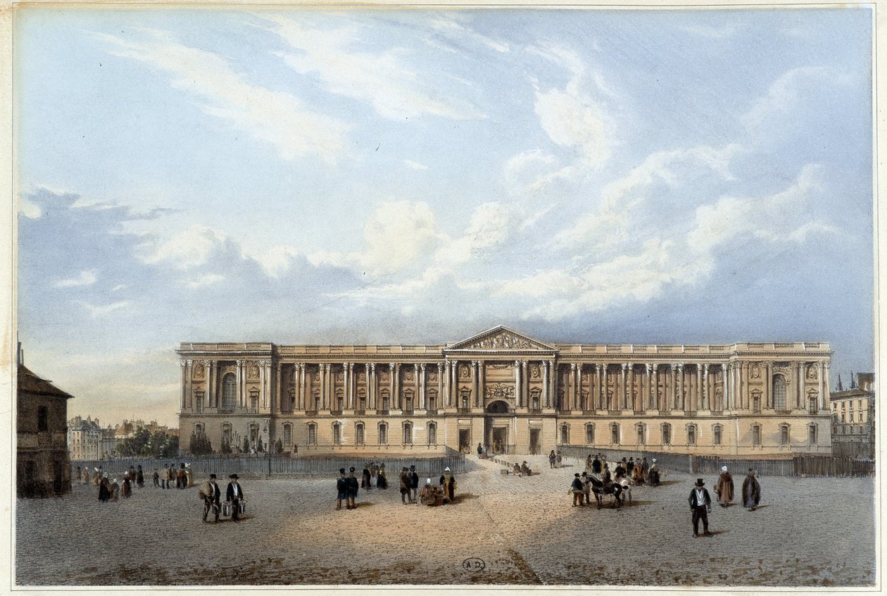 Kolonáda Louvru - v knize "Promenade dans Paris et ses environs", návrh Jacottet a Benoist, cca 1840 od Philippe Benoist