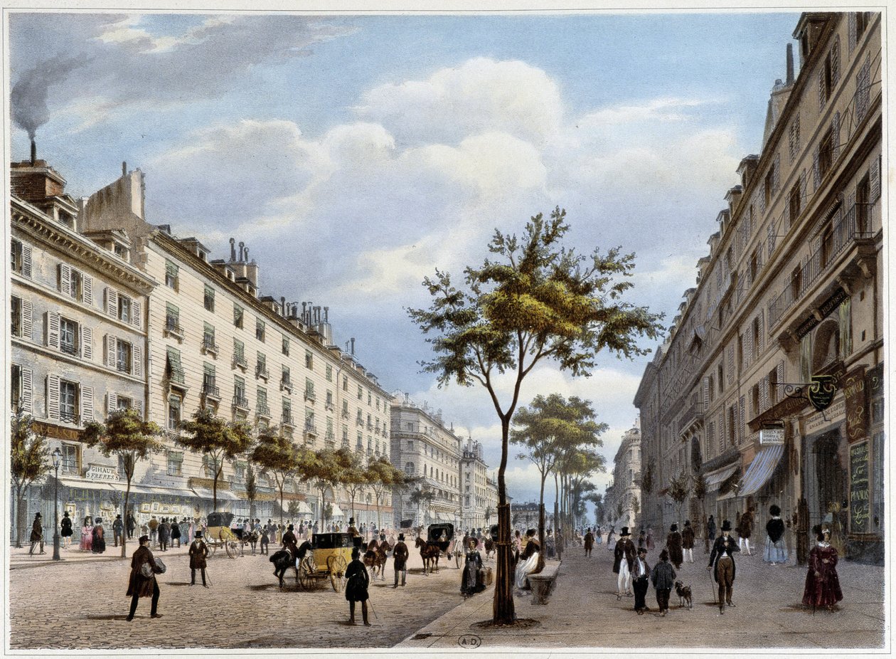 Le boulevard des Italians - v „Procházka po Paříži a jejím okolí“ od Jacotteta a Benoista, ed. Gihaut od Philippe Benoist