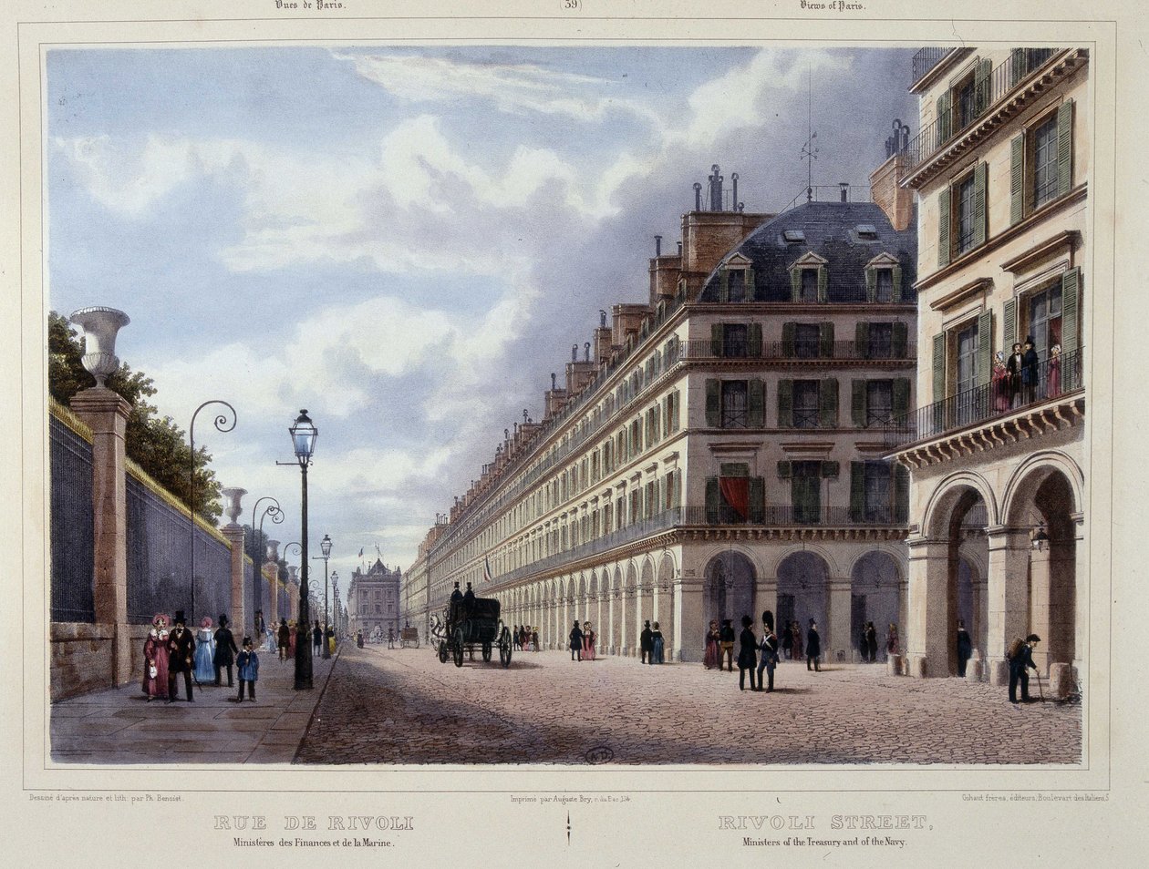 Rue de Rivoli - v ""Procházka v Paříži a okolí"", Jacottet a Benoist, ed. Gihaut od Philippe Benoist