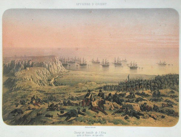 Bitevní pole u Almy po vítězství, 20. září 1854 (barva lito) od Philippe Benoist