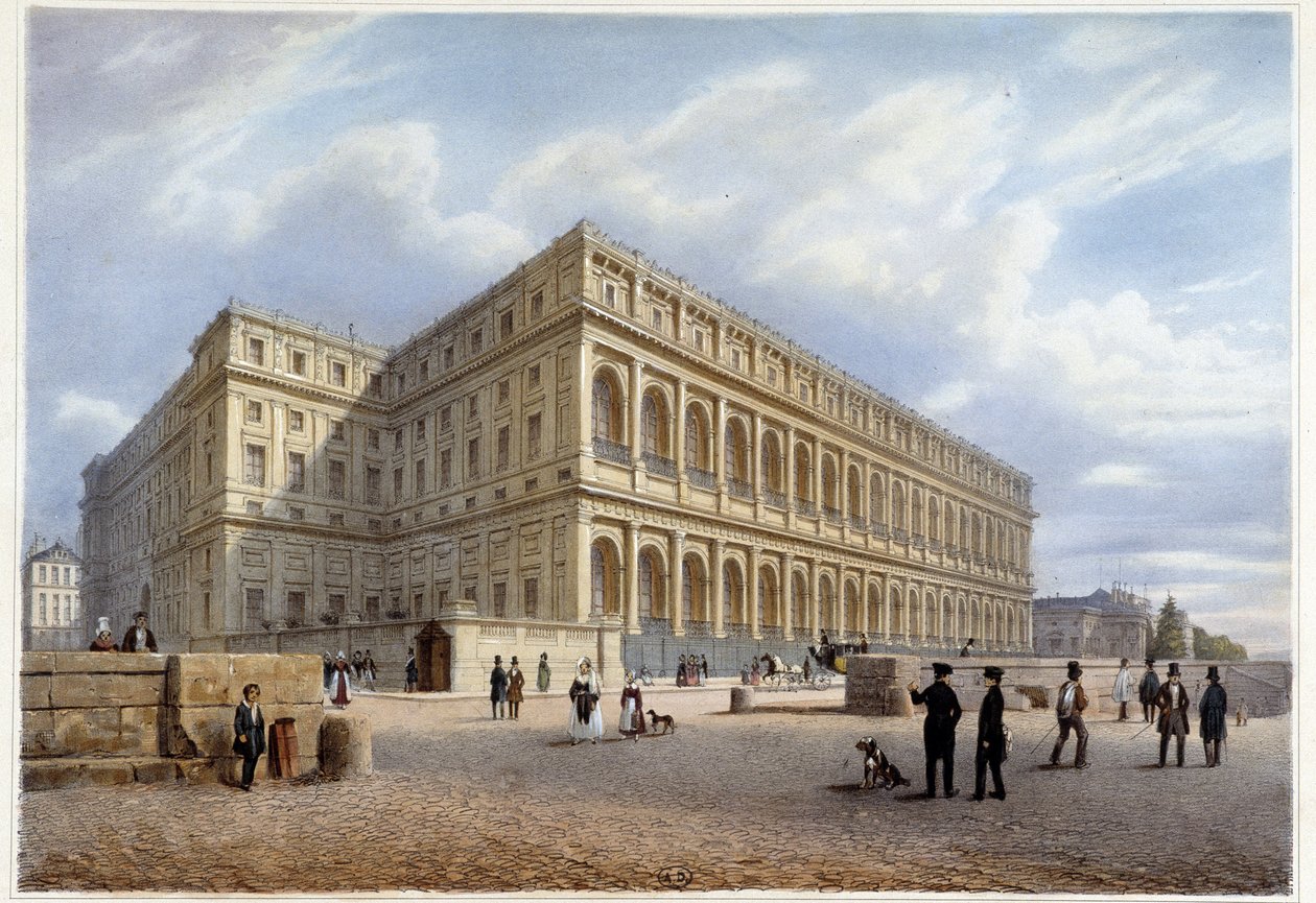 Pohled na palác Orçay (nebo Orsay?) - v “” Promenade dans Paris et ses environs””, navržený Jacottetem a Benoistem, c. 1840 od Philippe Benoist