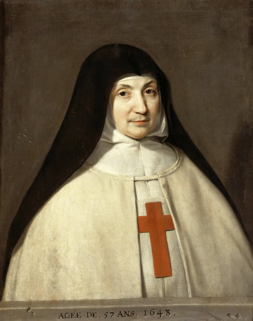Portrét Angélique Arnauld 1591-1661, abatyše z opatství Port-Royal od Philippe de Champaigne