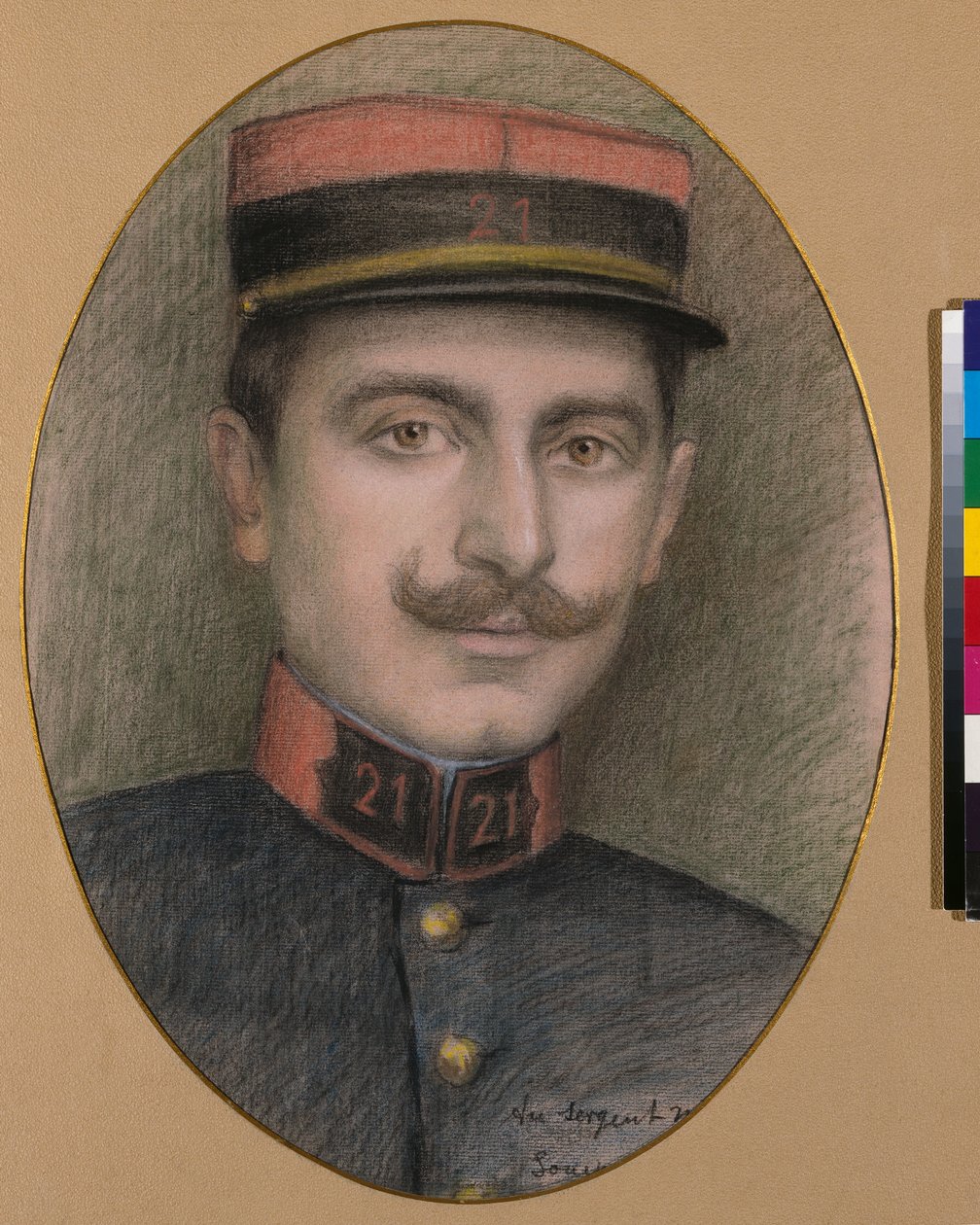 Seržant 21. pěšího pluku (pastel na papíře) od Philippe Galard