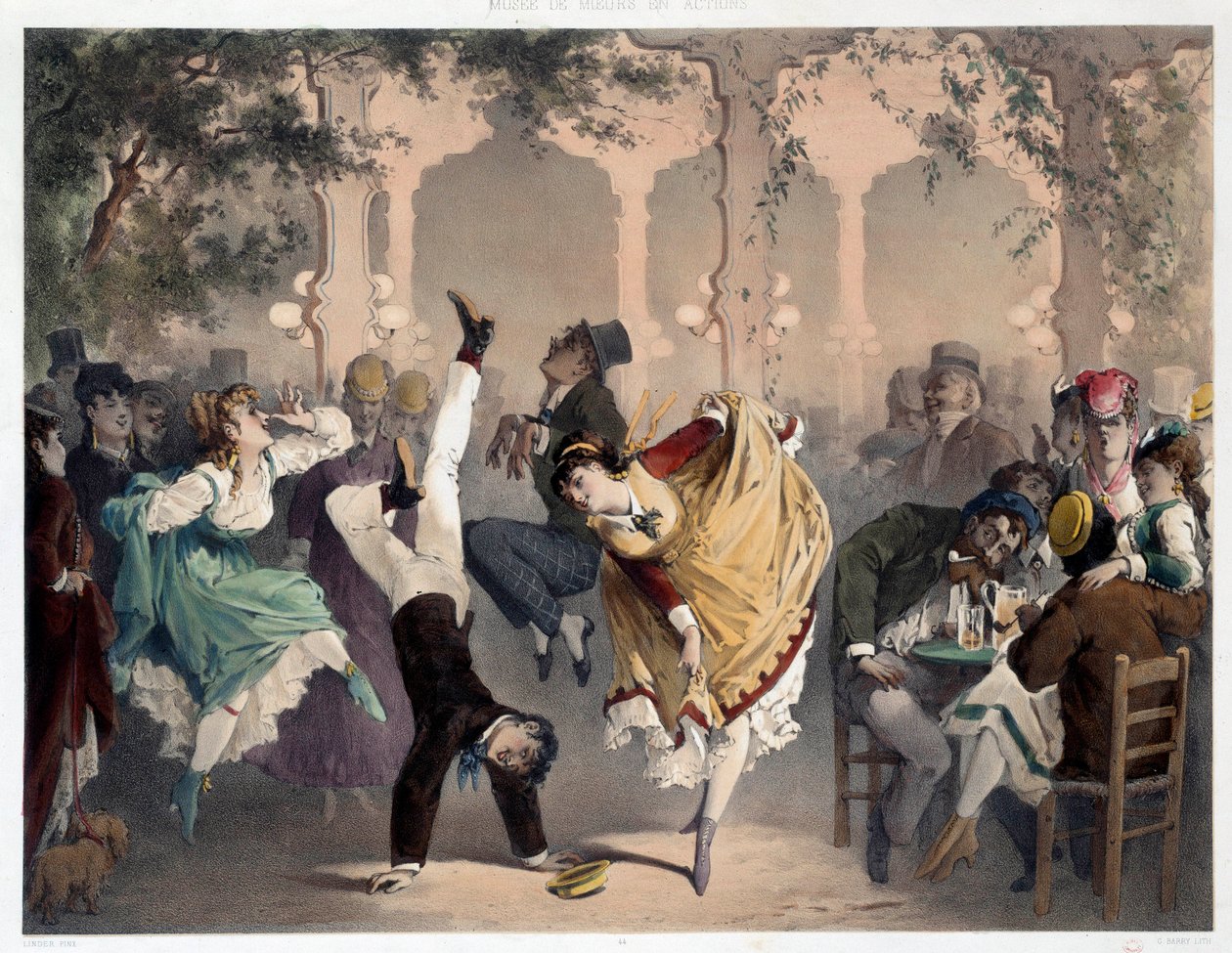 Mřížka má populární zábavu Bullier Scene. Litografie Philippe Jacques Linder (1835-?). Série Muzeum mravů a ​​činů. Muzeum Carnavalet, Paříž od Philippe Jacques Linder