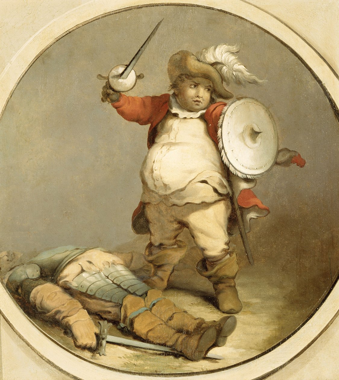 Falstaff s tělem Hotspur, kolem 1786 (olej na papíře) od Philippe Jacques de Loutherbourg
