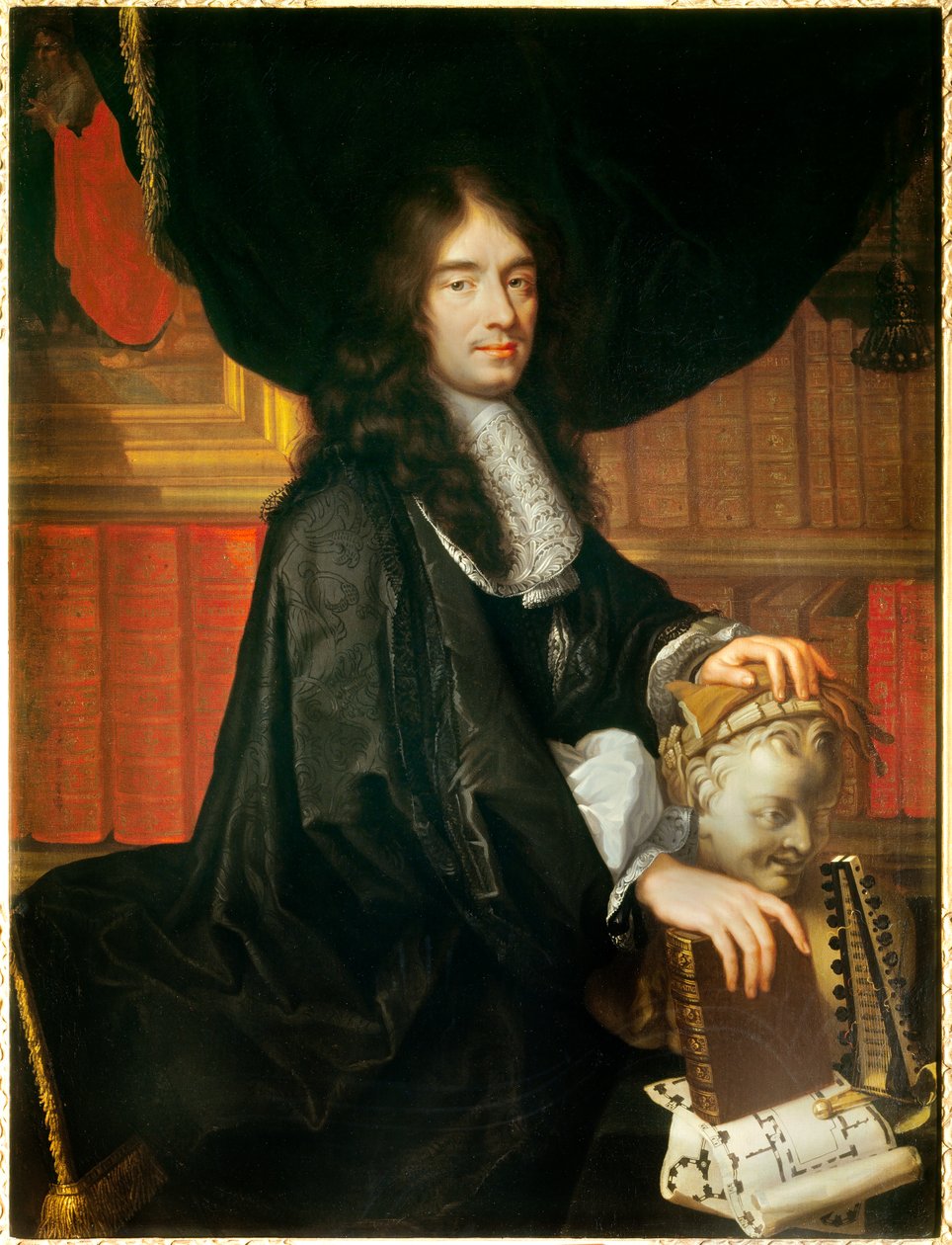 Portrét Charlese Perraulta (1628-1703) Francouzský spisovatel Obraz Philippe Lallemant (1636-1716) 1672 Ne. 1,3x1m. od Philippe Lallemant