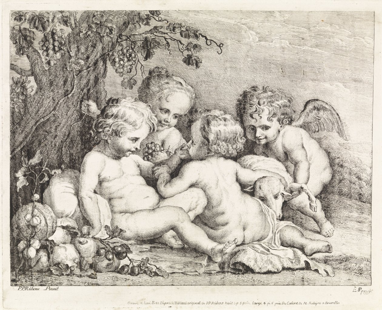 Kristus, Jan Křtitel a dva putti od Philippe Lambert Joseph Spruyt