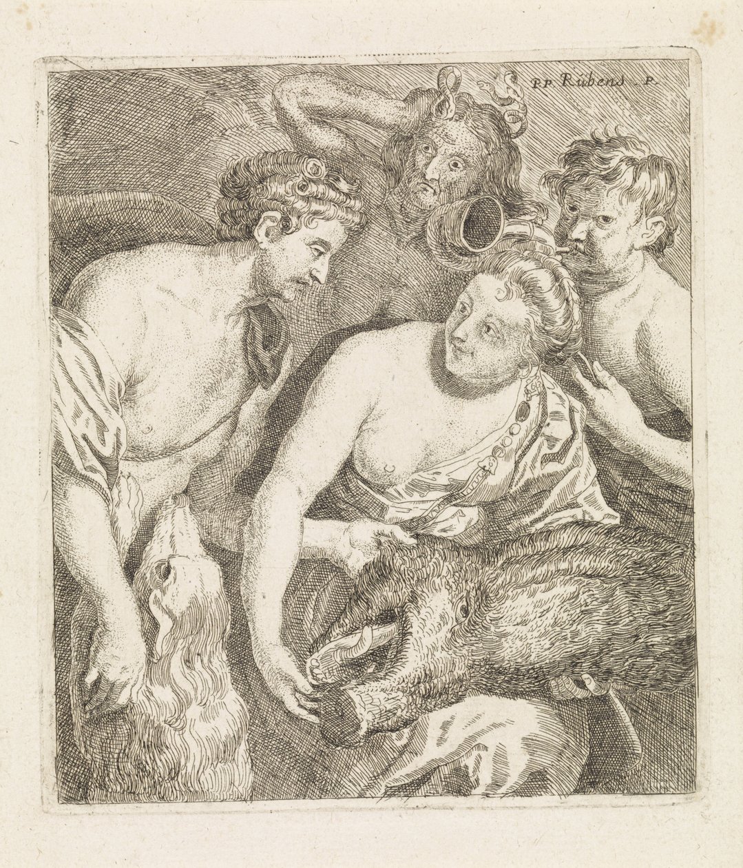 Meleager dává hlavu kaledonského kance Atalantě od Philippe Lambert Joseph Spruyt