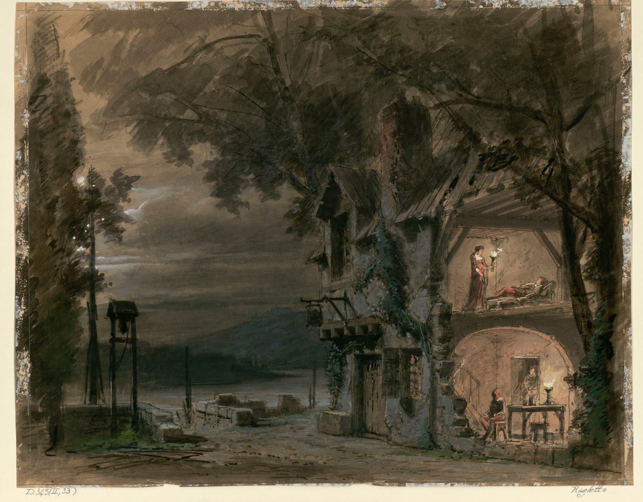 Scénografie pro operu Rigoletto od Giuseppe Verdiho. Paříž, Theatre national de l