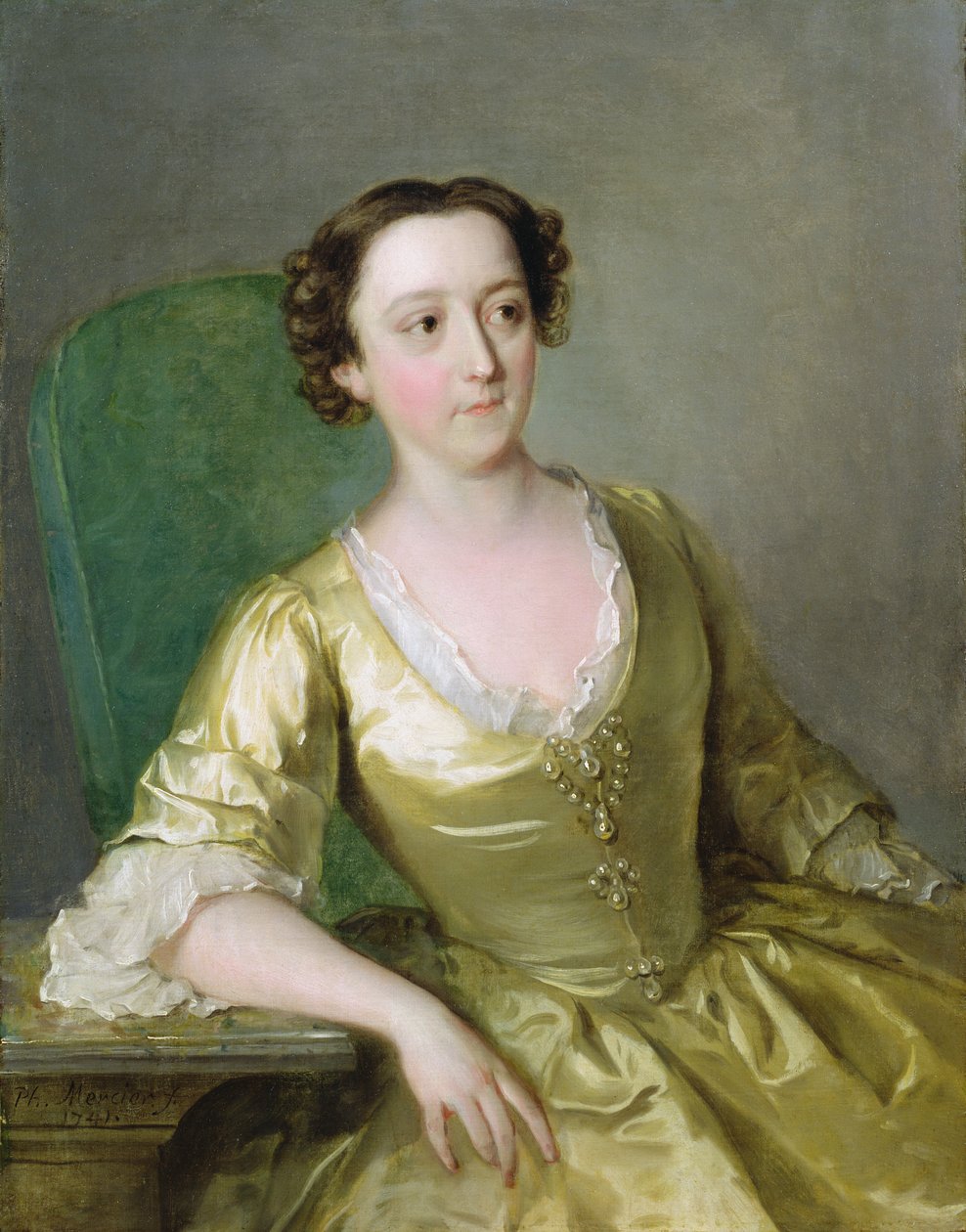Slečna Adamsová, asi 1741 (olej na plátně) od Philippe Mercier