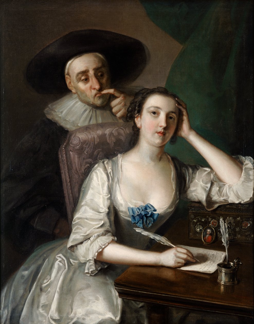 The Letter Writer (öljy kankaalle) od Philippe Mercier