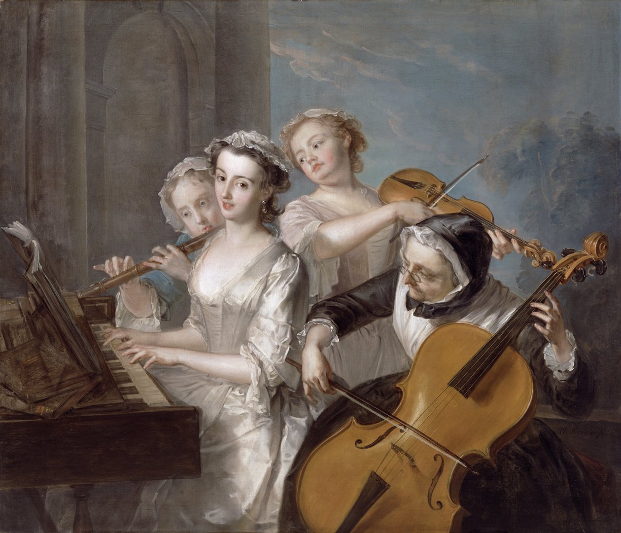 The Sense of Hearing, c.1744-7 (olej na plátně) od Philippe Mercier