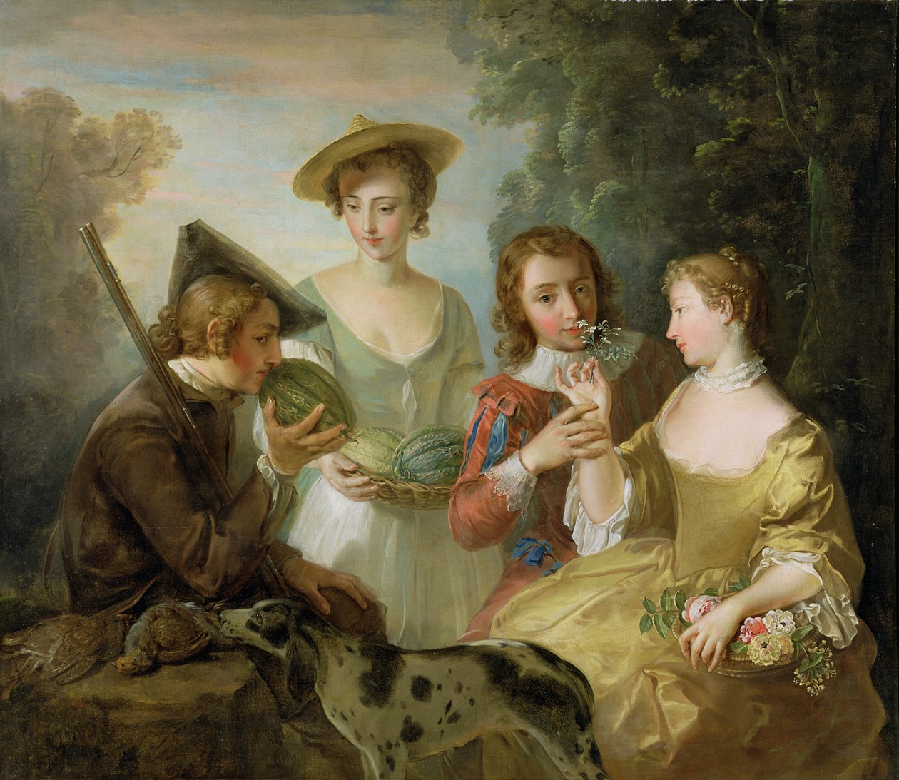 The Sense of Sense, c.1744-47 (olej na plátně) (viz také 129302 & 129303) od Philippe Mercier