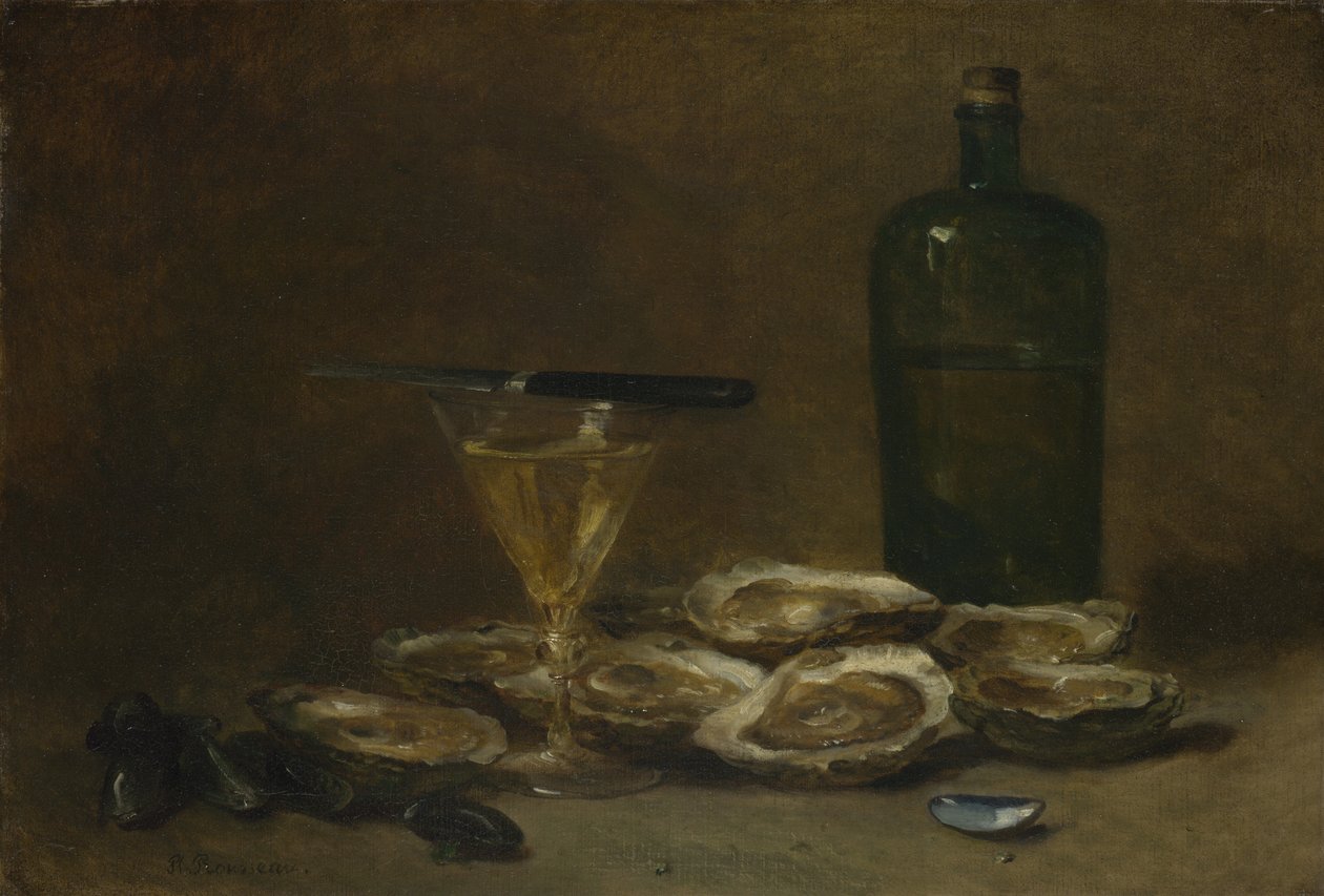 Zátiší s ústřicemi, 1875-1877 od Philippe Rousseau