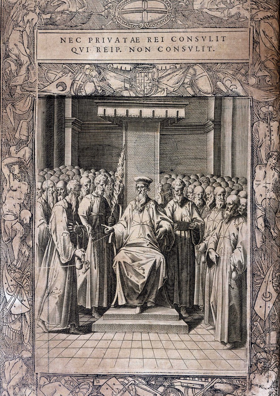 Rada stanov Maltézského řádu „Statuta Hospitalis Hervsalem““ (Rada rytířů), Philippe Thomassin, konec 16. století od Philippe Thomassin