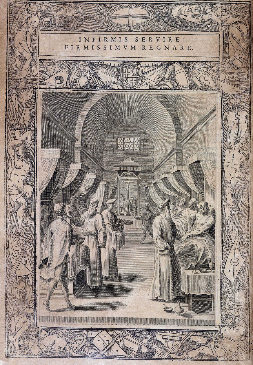 Rada stanov Maltézského řádu „“ Statuta Hospitalis Hervsalem ““ (rytíři pečující o nemocné), Philippe Thomassin, konec 16. století od Philippe Thomassin