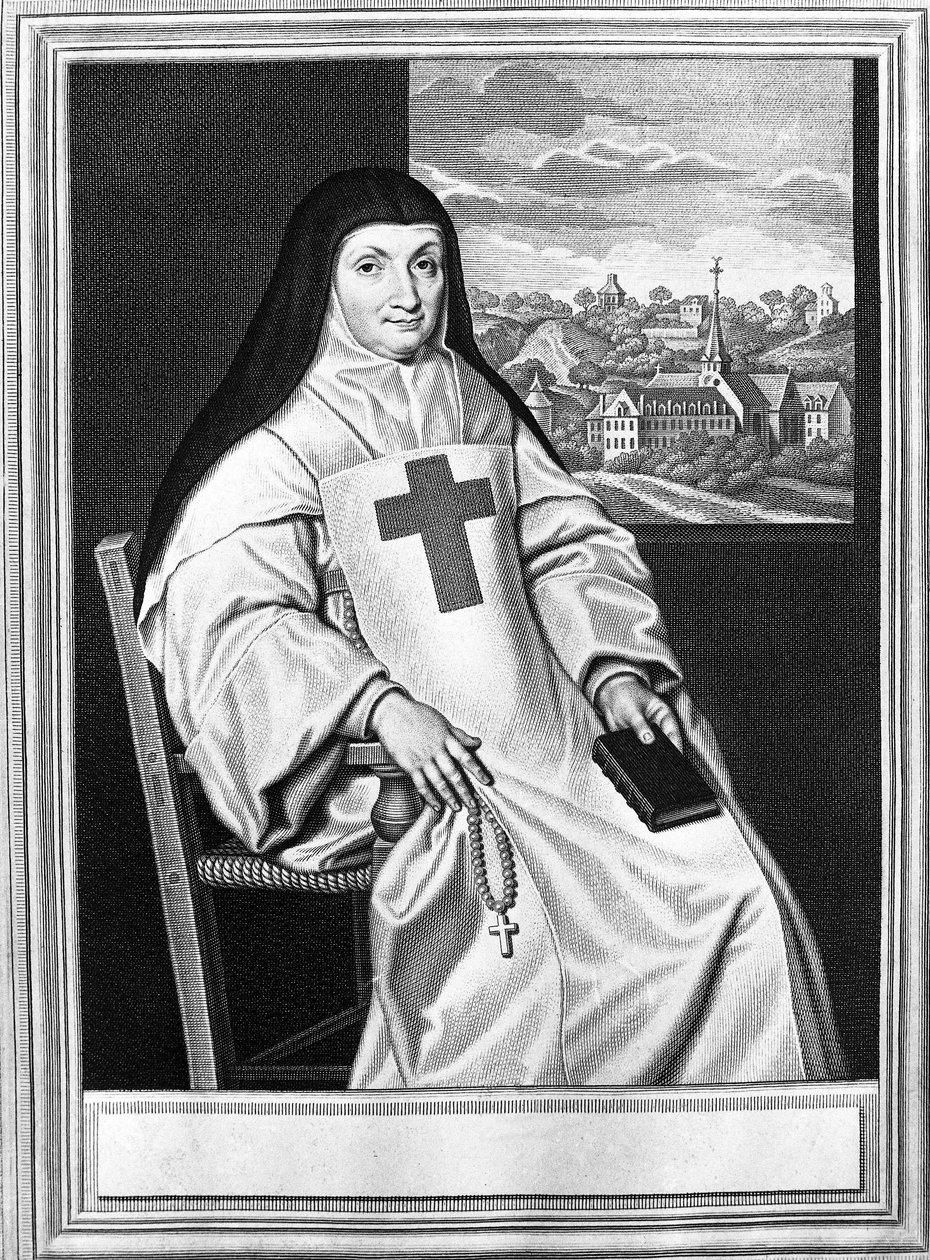 Jacqueline Marie Angélique Arnauld, matka Angélique (1591-1661), francouzská jeptiška, abatyše Port Royal des Champs (Port-Royal-des-Champs). od Philippe de (after) Champaigne