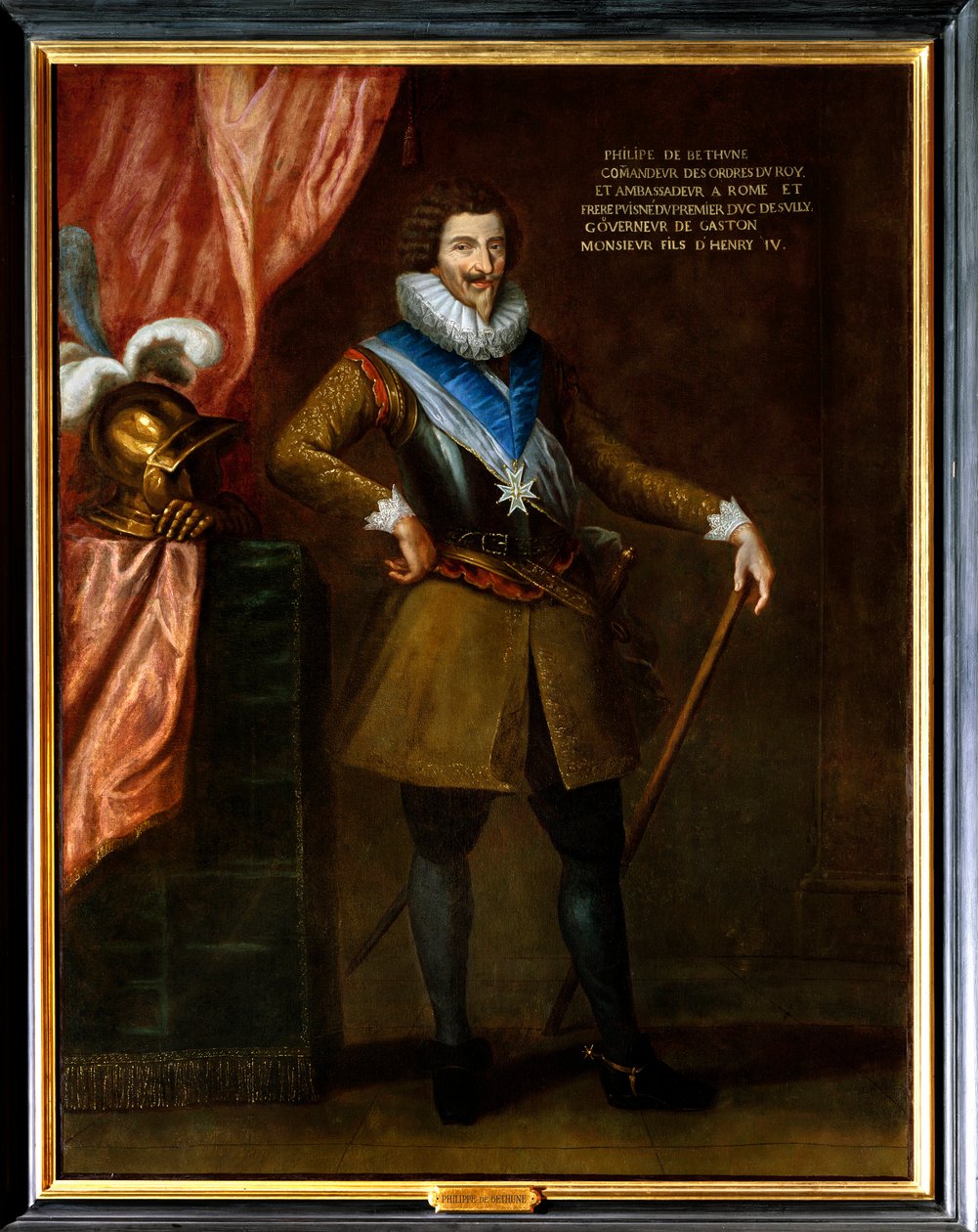 Portrét Philippe de Bethune, bratr puine ze Sully, velvyslanec v Římě (1561-1649). Má na náhrdelníku insignie Řádu Ducha svatého (Řád Ducha svatého). Obraz připisovaný Philippe De Champaigne (1602-1674) od Philippe de (attr. to) Champaigne