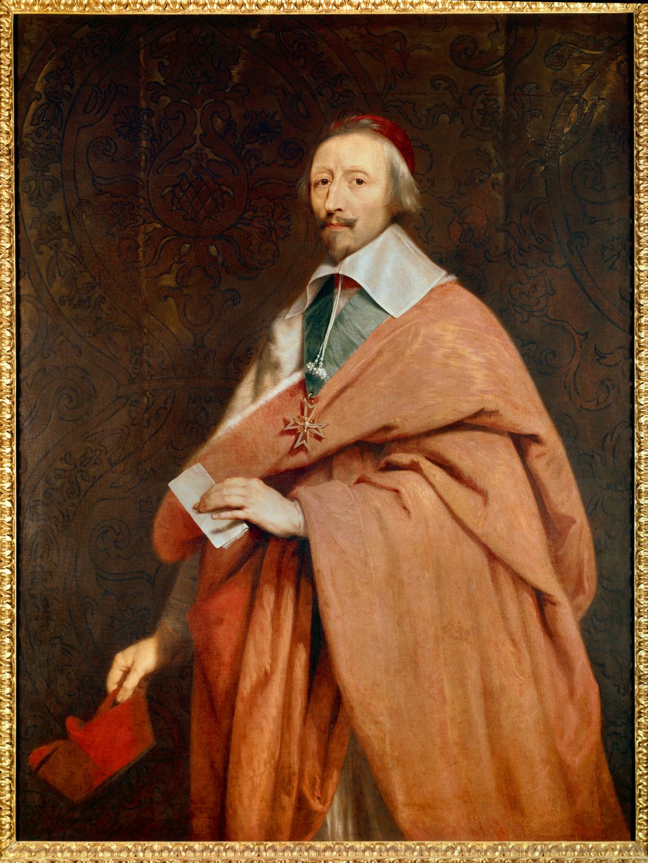 Armand Jean du Plessis, kardinál de Richelieu (1585-1642): portrét z dílny Philippe de Champaigne (1602-1674) od Philippe de (studio of) Champaigne