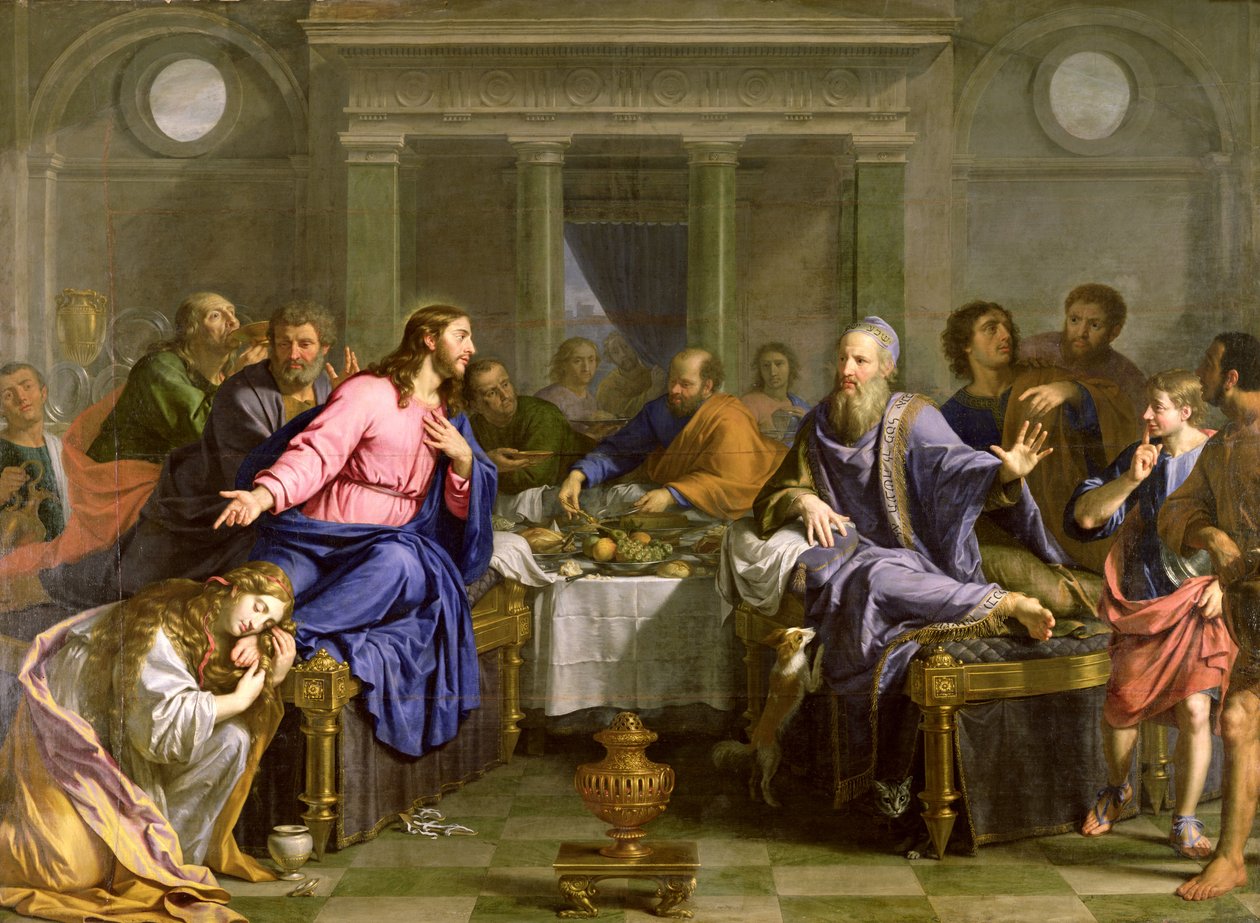 Kristus v domě Šimona Farizea, kolem roku 1656 od Philippe de Champaigne