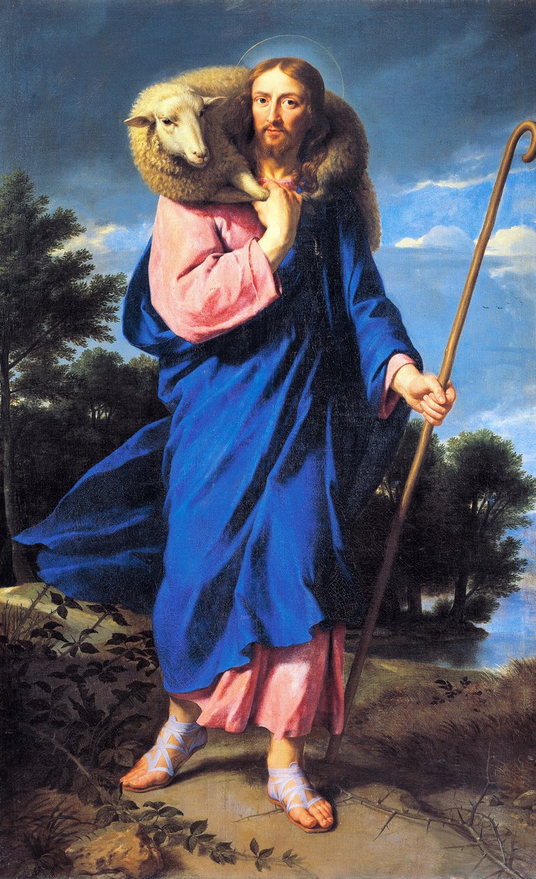 Dobrý pastýř, od Philippe de Champaigne (1602-1674), olej na plátně od Philippe de Champaigne