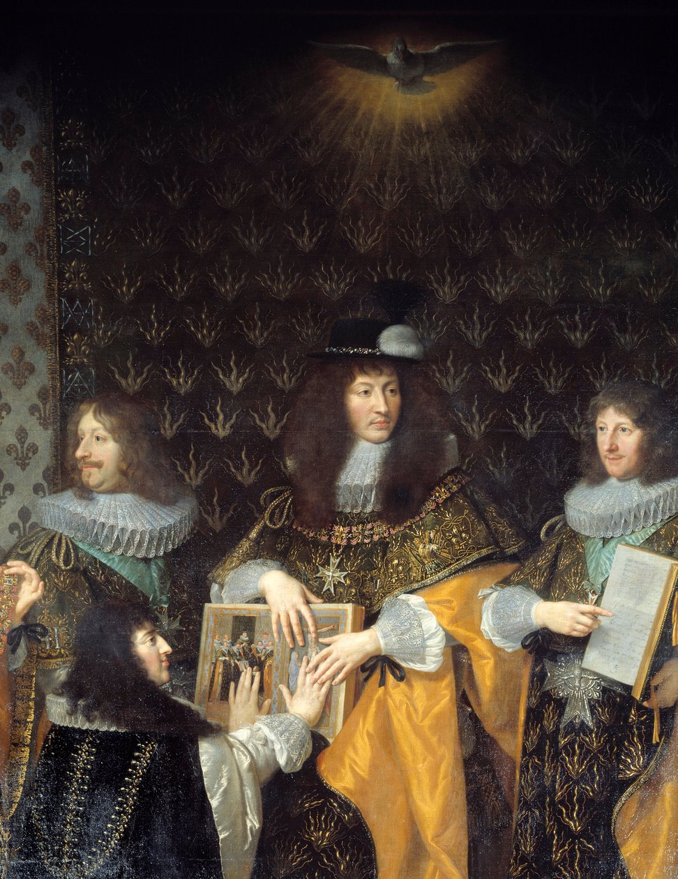 Král Ludvík XIV. přijímá rytíře Řádu Ducha svatého (Řád Ducha svatého) svého bratra vévodu z Anjou Detail. Obraz Philippe de Champaigne (1602-1674) Grenoble 17. století, Musee des Beaux Arts od Philippe de Champaigne