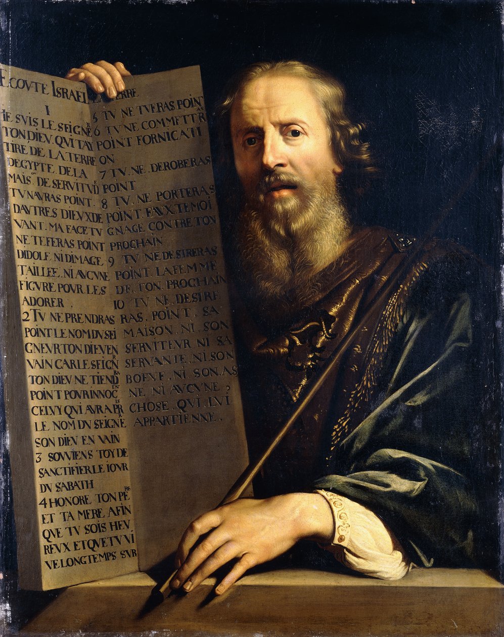 Mojžíš držící deset přikázání od Philippe de Champaigne