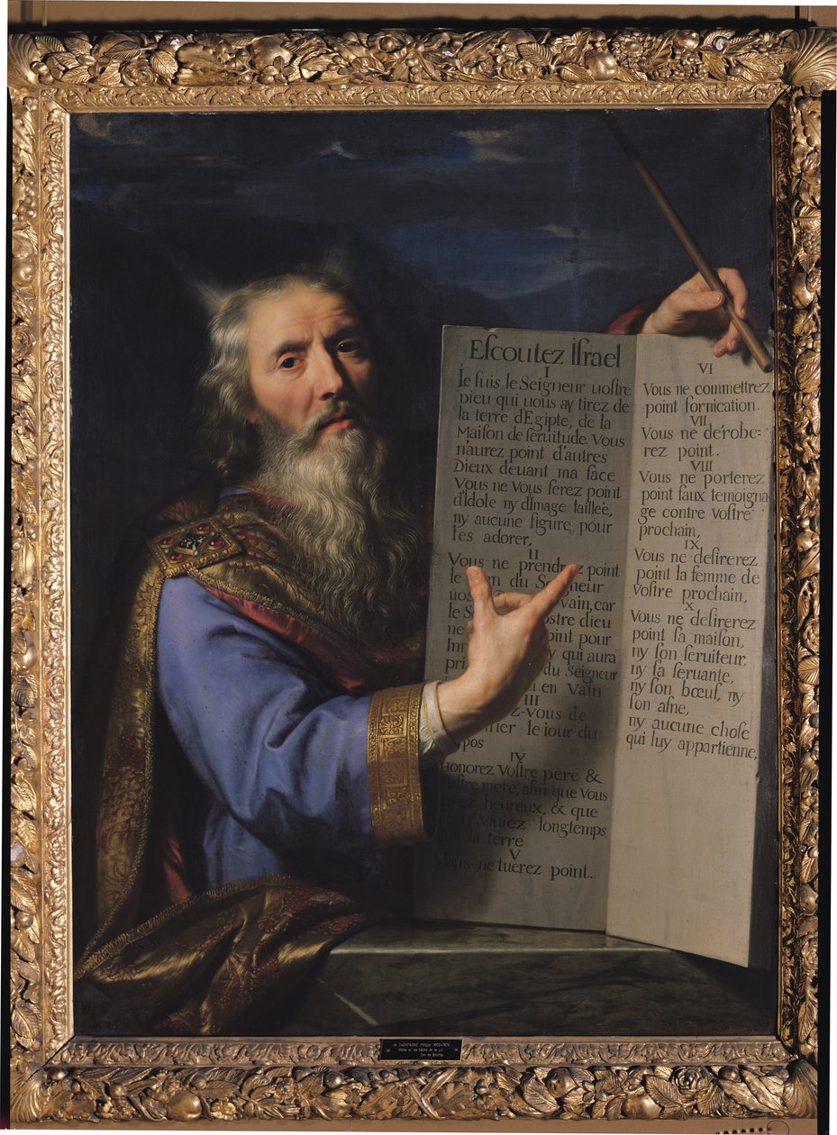 Mojžíš s deskami zákona, 1663 od Philippe de Champaigne