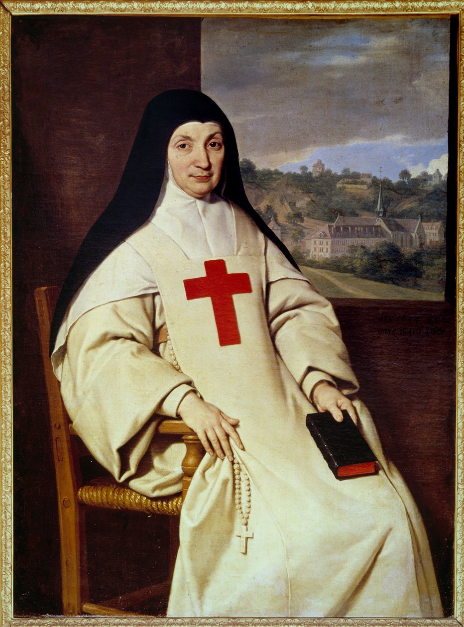 Portrét matky Angelique Arnauld Jacqueline Marie Arnauld dit Angelique Arnauld (1591-1661), abatyše Port Royal des champs (Port-Royal-des-Champs), postava francouzského jansenismu”” Obraz Philippe de Champaigne (1602-1674) od Philippe de Champaigne
