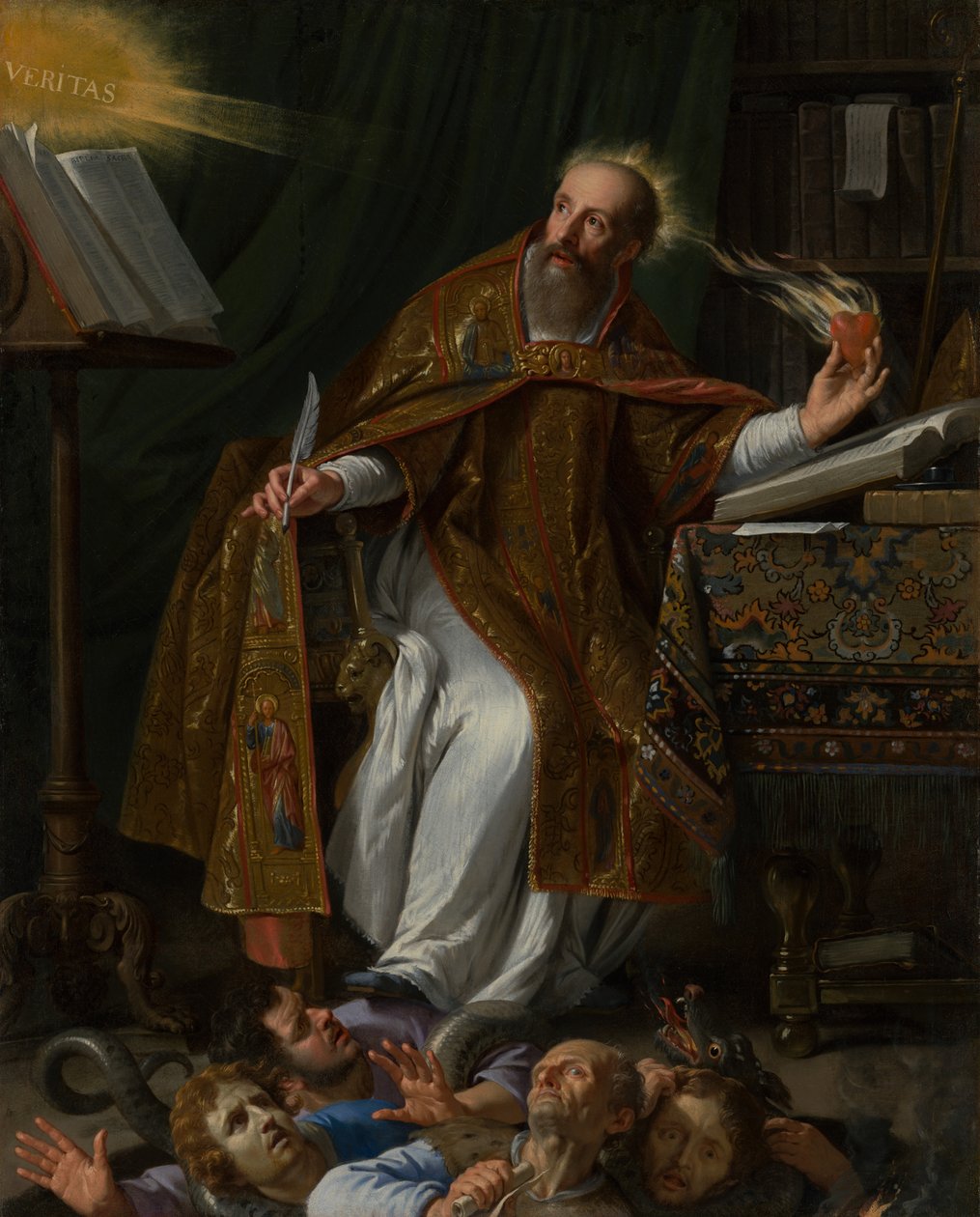 Svatý Augustin ve své pracovně pošlapávající kacíře od Philippe de Champaigne