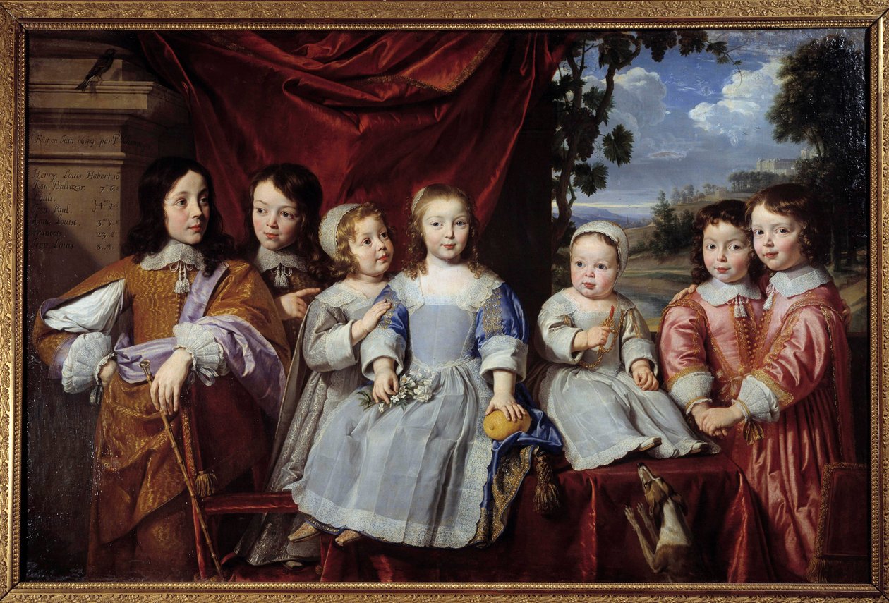 Děti Henri Louis Habert de Montmort (Henri-Louis Habert de Montmor) (1600-1679) Obraz Philippe de Champaigne (1602-1674) 1649 Remeš. Muzeum výtvarných umění od Philippe de Champaigne