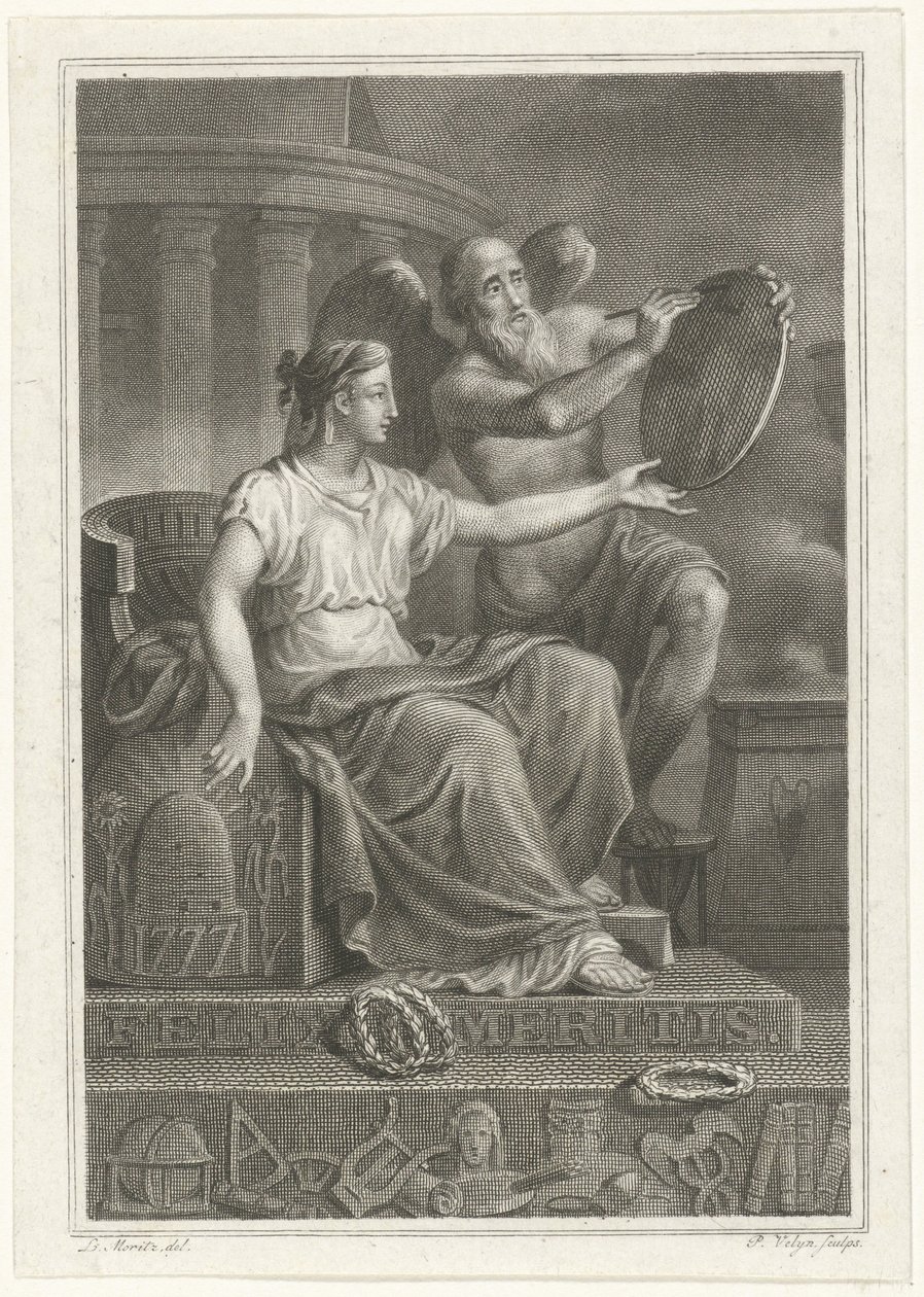 Symbolické znázornění 50. výročí Felixe Meritise, 1827 od Philippus Velijn