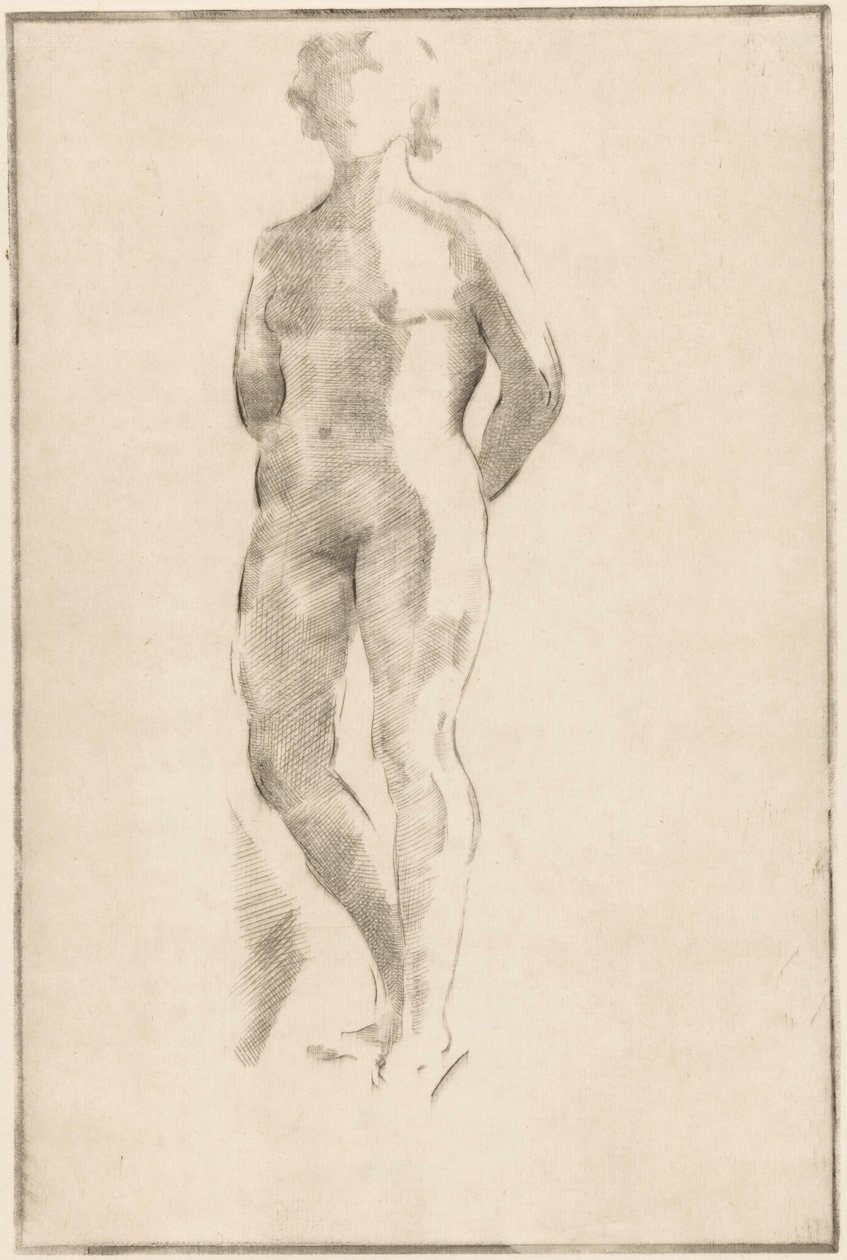Stojící nahá žena s rukama za zády od Philippus de Groot (signed by artist)