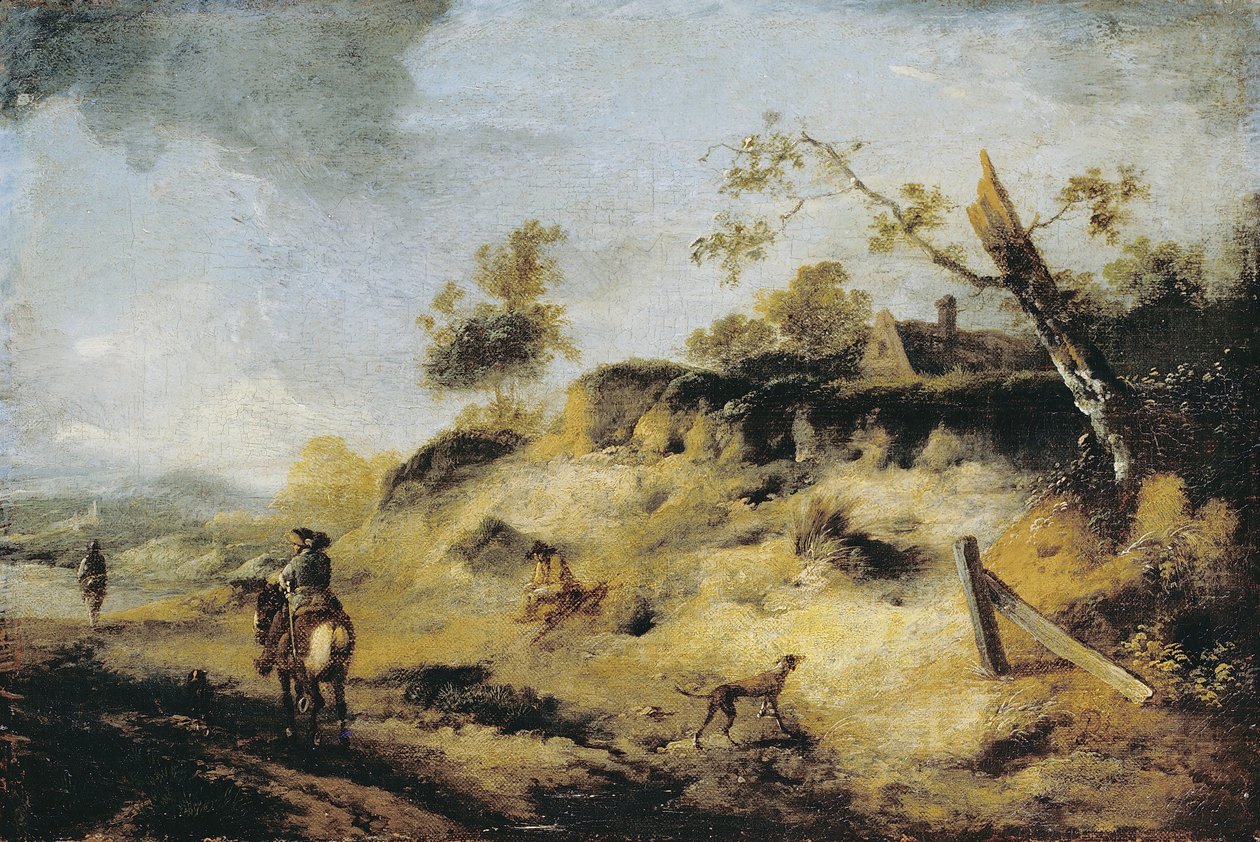 Pískoviště s cestovateli od Philips Wouwerman