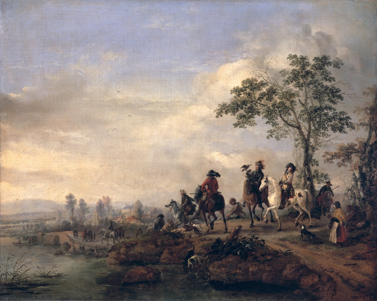 Sokolníci se vracejí domů z lovu, 1658-60 od Philips Wouwerman