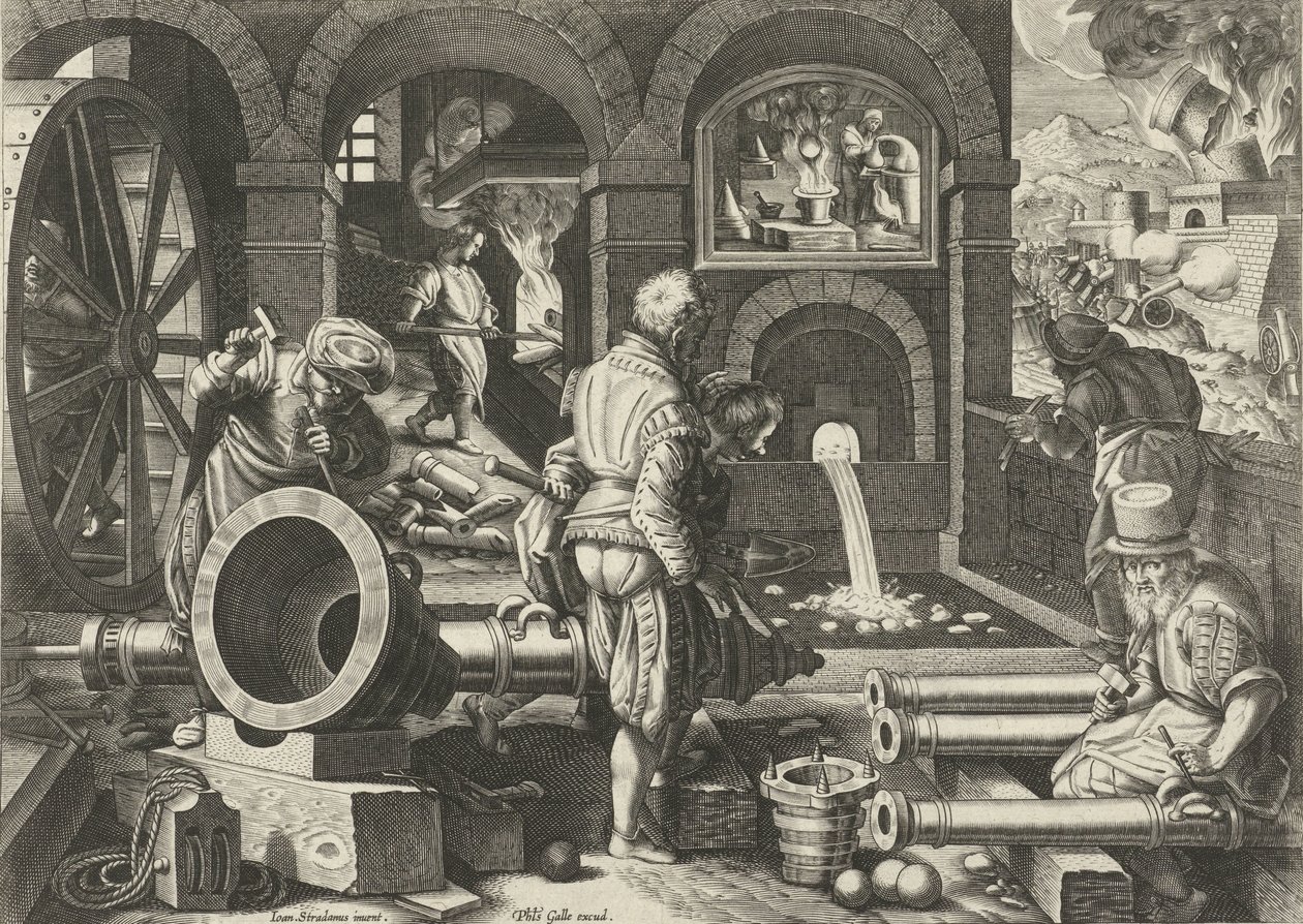 dělostřelecká dílna Nové vynálezy a objevy (název série) Nova Reperta (název seriálu) od Philips Galle (attributed to workshop of)