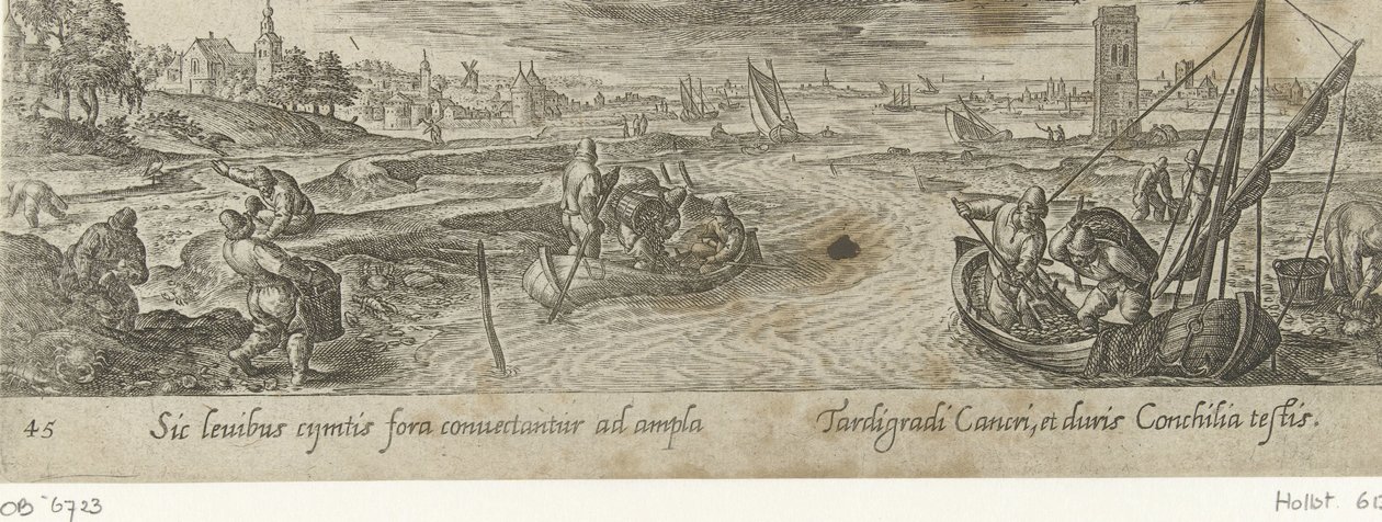 Mosseloogst Jacht en visvangst (název série) Lov, rybolov a typy lovu (název série) od Philips Galle (attributed to workshop of)