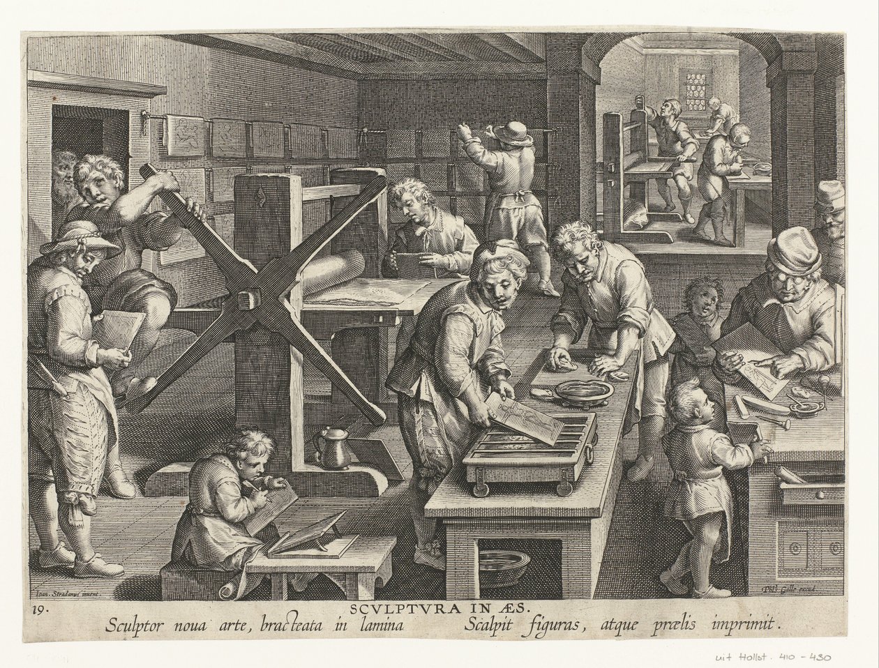 Výroba mědirytin Scvlptvra v aes (název na objektu) Nové vynálezy a objevy (název série) Nova Reperta (název seriálu) od Philips Galle (attributed to workshop of)