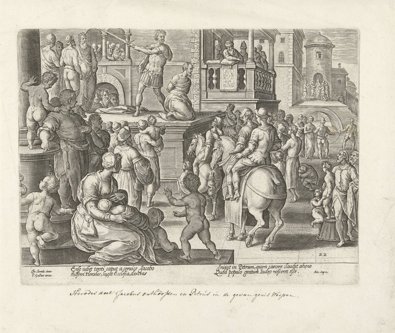 Stětí Jakuba Většího Skutky apoštolů (název série) Acta Apostolorum (název série) od Philips Galle (possibly)