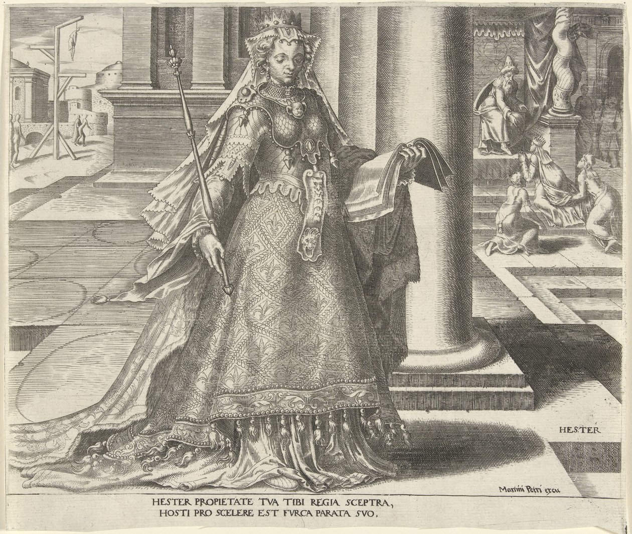 Esther Hester (název na objektu) Osm slavných žen ze Starého a Nového zákona (název série) od Philips Galle