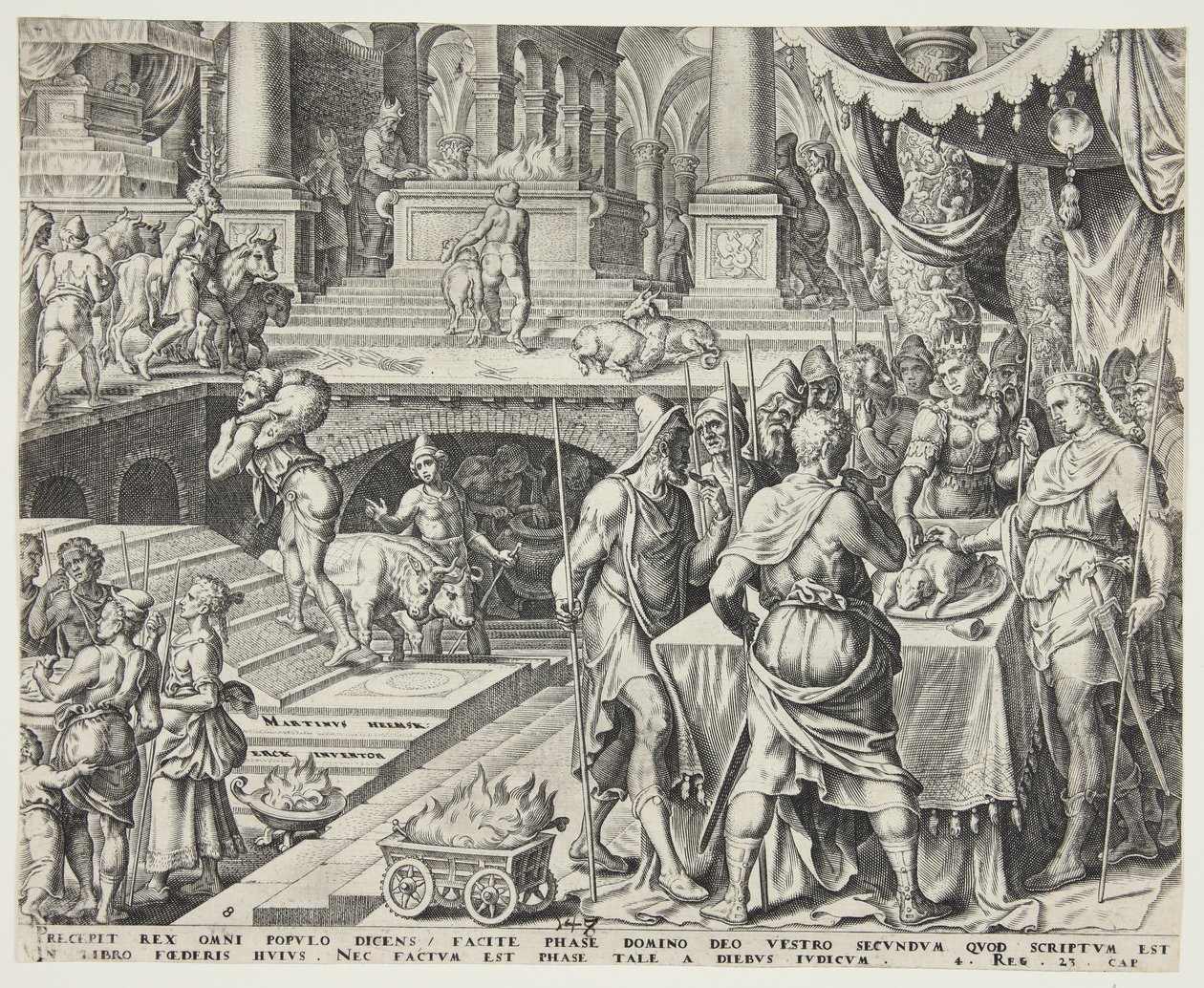 Josiah slaví Pesach od Philips Galle