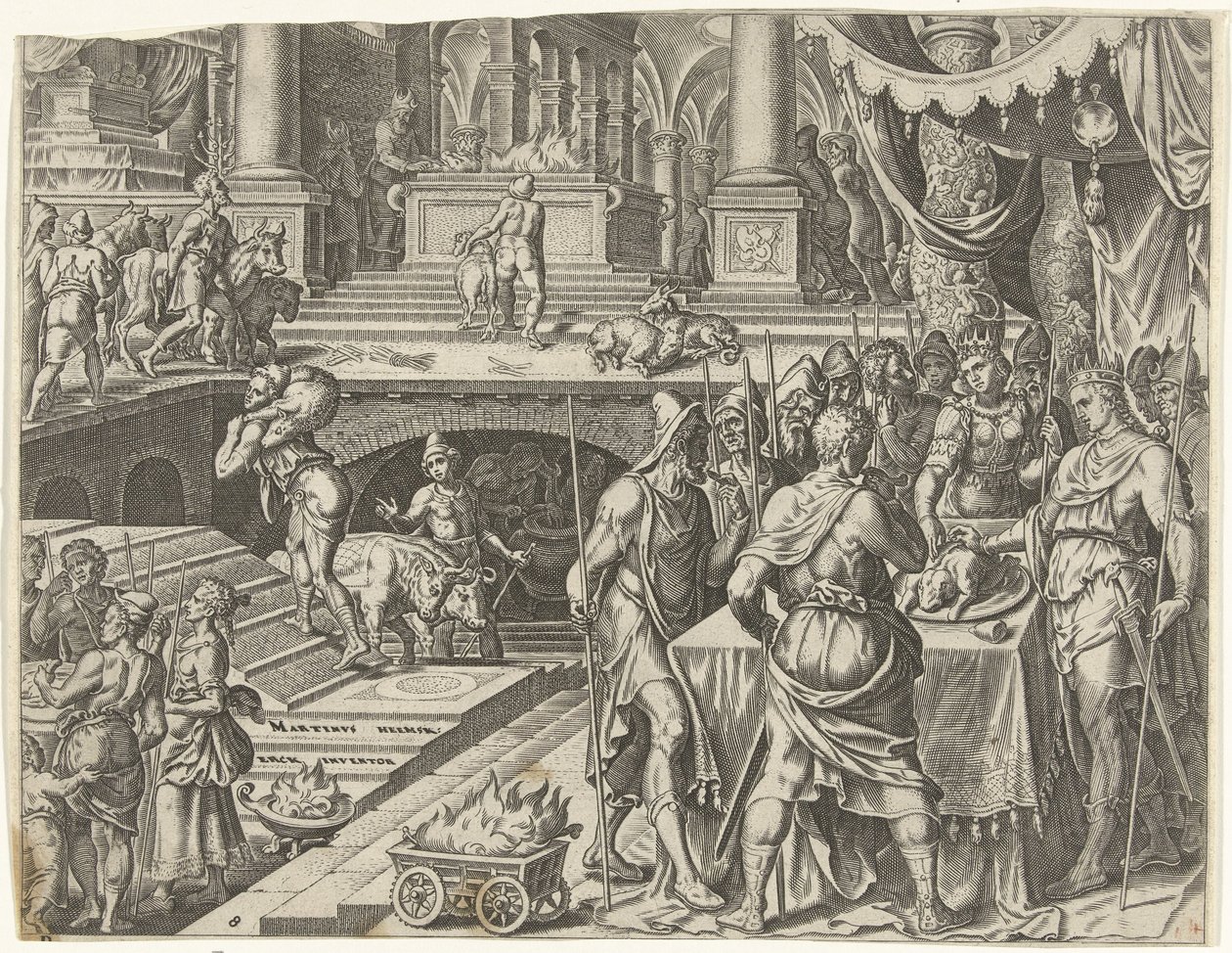 Král Josiáš slaví Pesach Historie krále Josiaha (název série) od Philips Galle