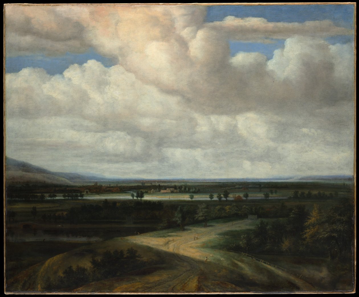 Panoramatická krajina s venkovským sídlem od Philips Koninck
